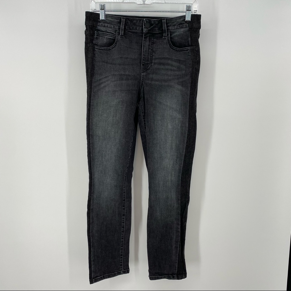 LEVEL 99 Black Two Tone High Rise Skinny Jeans